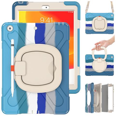 Custodia Per Ipad 9/8/7 10.2"" Con Supporto E Tracolla Blu - Foto 2