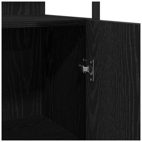 Armadio da Bagno Nero Rovere 33x33x185,5 cm in Legno Ingegnerizzato - Foto 9