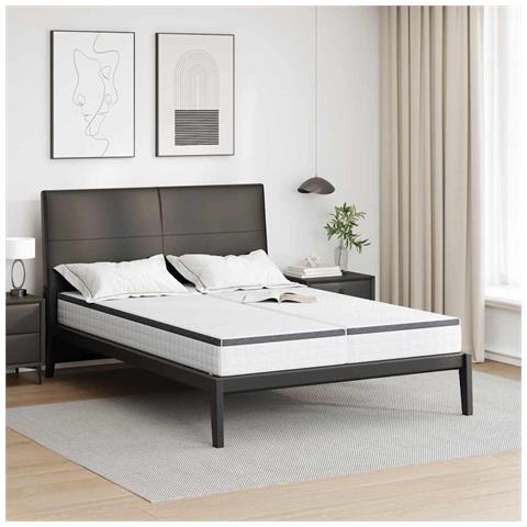 Materasso 2 pcs Bianco e Grigio 80 x 200 cm Molla Bonell - Foto 2