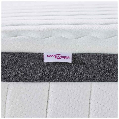 Materasso 2 pcs Bianco e Grigio 80 x 200 cm Molla Bonell - Foto 9