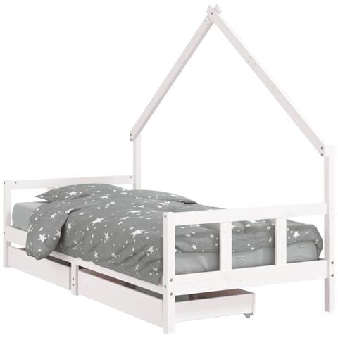 Giroletto Bambini con Cassetti Bianco 90x190 cm Massello Pino - Foto 1