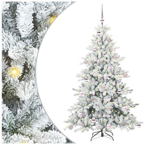 Albero di Natale Artificiale con Rami Pieghevoli Bianco 180 cm - Foto 1