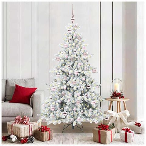 Albero di Natale Artificiale con Rami Pieghevoli Bianco 180 cm - Foto 2