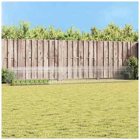 Gabbia per Conigli Argento 400 x 78 x 78 cm Acciaio zincato - Foto 2