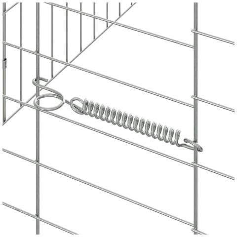 Gabbia per Conigli Argento 400 x 78 x 78 cm Acciaio zincato - Foto 9
