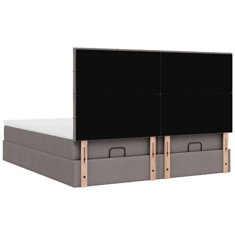 Struttura Letto Pouf con Materassi Tortora 180x200cm in Tessuto - Foto 9