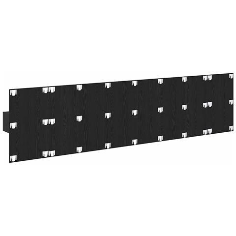 Testata con Comodino 3 pcs Rovere Nero Legno multistrato - Foto 9