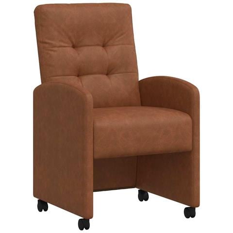 Sedie da Pranzo con Ruote 2 pcs Marrone 57 x 67 x 98 cm - Foto 1