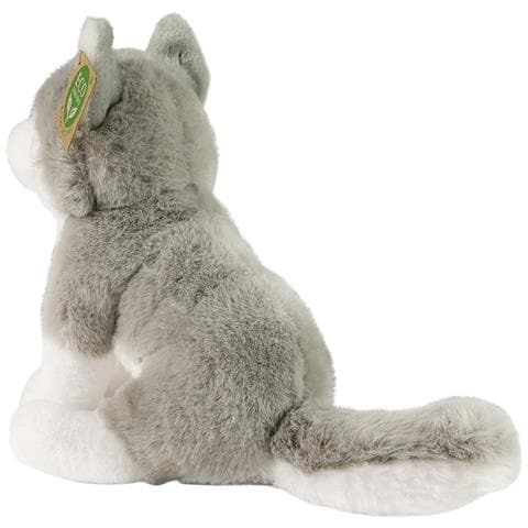 Peluche Cane Husky Seduto 23 Cm Edizione Eco-friendly Ultra Morbido, Grigio - Foto 2