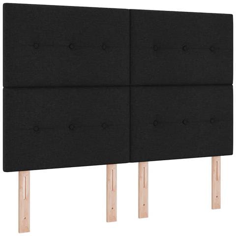Letto a Sorgente LED con materasso Nero 140 x 190 cm Tessuto - Foto 1