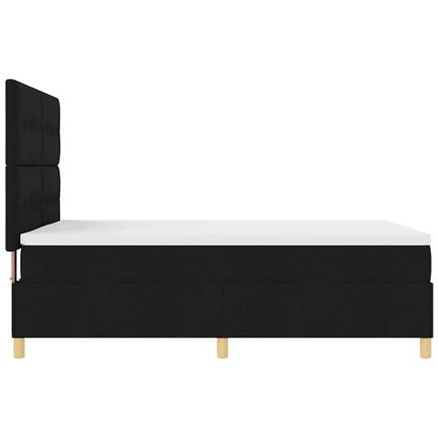 Letto a Sorgente LED con materasso Nero 140 x 190 cm Tessuto - Foto 9