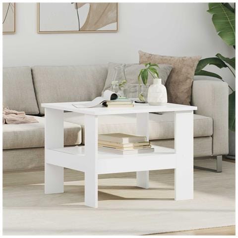 Tavolino da salotto Bianco 57 x 55 x 45 cm Legno multistrato - Foto 2