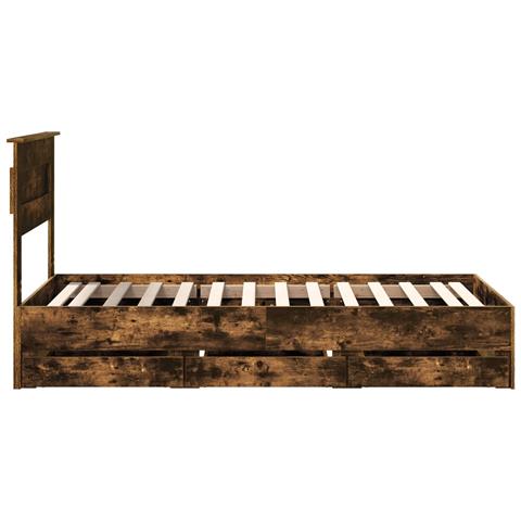 Struttura del letto con cassetto Rovere fumé 75 x 190 cm - Foto 9