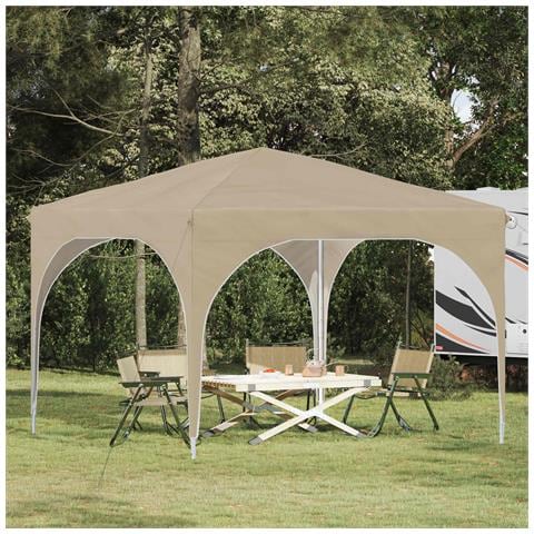 Tenda per feste a pop-up 290 x 290 x 245 cm Crema - Foto 2