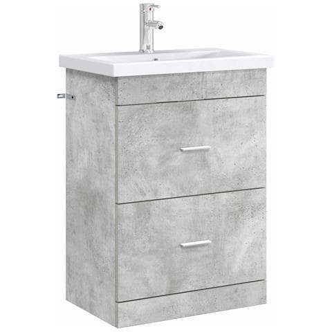 Mobiletto da Bagno Sotto Lavabo Grigio Cemento - Foto 2
