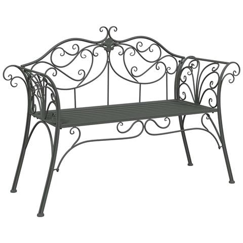 Panchina da giardino 2-Numero di posti 130 x 47 x 90 cm Acciaio - Foto 1