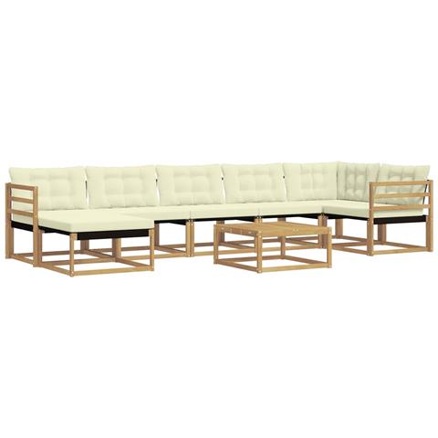 Set di divani da esterno 8 pcs Bianco e Crema - Foto 1