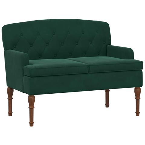 Loveseat con bottoni imbottiti Verde Scuro 111 x 65 x 79 cm - Foto 1