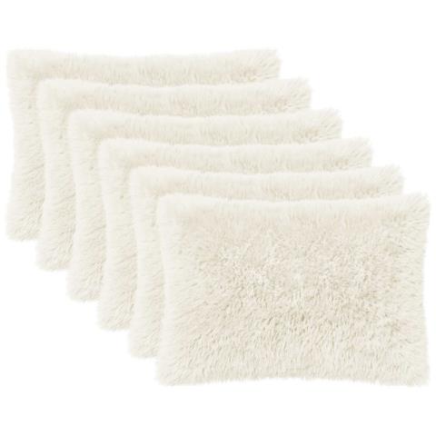 Cuscino con cuscino HEERLEN 6 pz Bianco Fleece PV - Foto 1