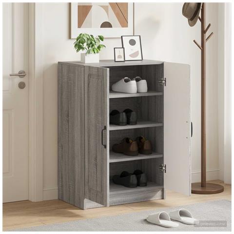 Mobile per scarpe UTRECHT 59,5 x 39,5 x 87 cm Sonoma grigio - Foto 2