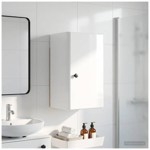 Armadio da bagno a muro BREDA Bianco Lucido 30 x 31 x 59 cm - Foto 2
