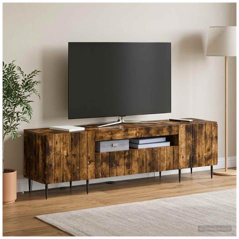 Mobile TV LED ZWOLLE Rovere Fumo Legno ingegnerizzato - Foto 2