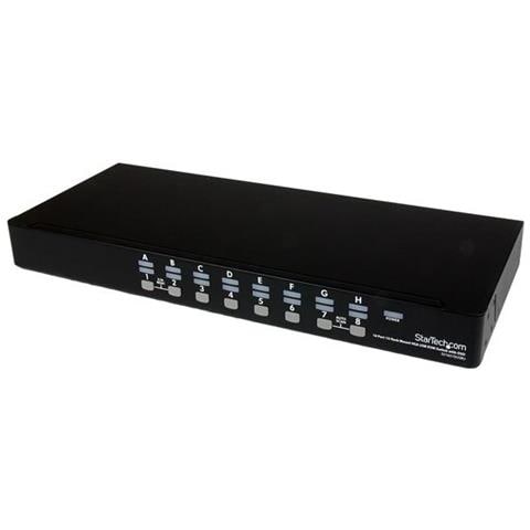 Kit Switch KVM USB montabile a rack 1U 16 porte con funzione OSD e cavi - Foto 1