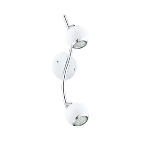 Lampada A 2 Faretti In Acciaio L. 36,5 Cm, 2x3w Led Gu10 Inclusi Bianco - Foto 3