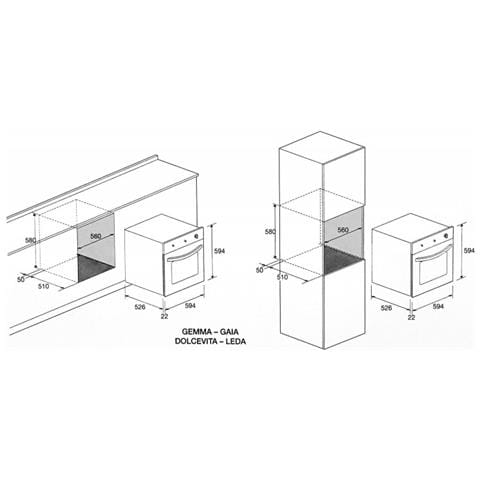 Forno Elettrico da Incasso 8022389010243 Capacità 66 L Multifunzione Ventilato Colore Avorio - Foto 2