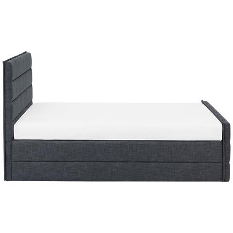 Letto Matrimoniale Moderno In Tessuto Grigio Scuro 160x200cm Valbonne - Foto 34