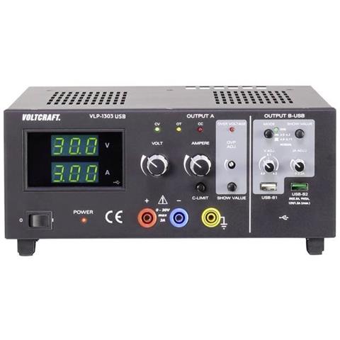 Vlp-1303 Usb Alimentatore Da Laboratorio Regolabile 0 - 30 V 0.01 - 3 A 123 W Ovp Num. Uscite 3 X - Foto 1