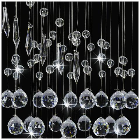 Lampadario Con Perle Di Cristallo A Spirale Argento G9 - Foto 2