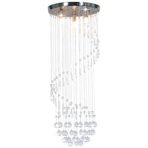 Lampadario Con Perle Di Cristallo A Spirale Argento G9 - Foto 1