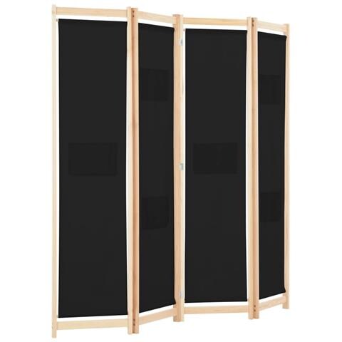 Divisorio A 4 Pannelli Nero 160x170x4 Cm In Tessuto - Foto 2