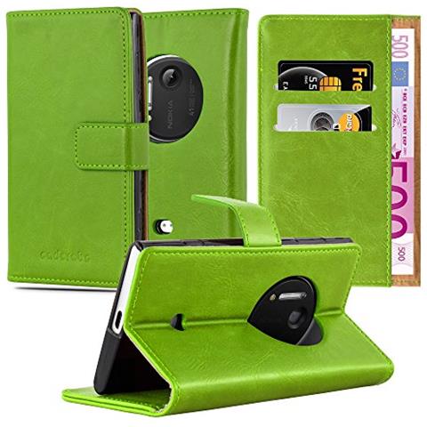Custodia Compatibile Con Nokia Lumia 1020 In Verde Erbe - Coperchio Protettiva Con Chiusura Magnetica, Funzione Stand E Tasca Per Le Carte - Foto 1