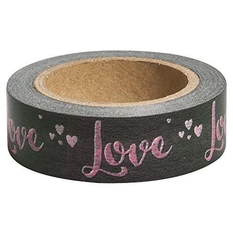 Nastro Adesivo Love Con Sfondo Grigio - 15 M X 3 Cm - Foto 2