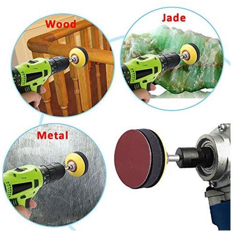 200 Pezzi 2 Pollici Dischi Abrasivi Pad Con 1pc 14 Shank Backing Pad E 1pc Gomma Piuma Molle Buffering Pad Per Drill Grinder (20pcs Ogni Grit - 180 240 320 80 400 600 800 1000 2000 3000)  - Foto 2