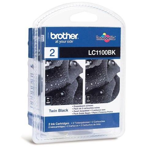 LC-1100BK Black Ink Cartridge 2 stuks, Nero, A inchiostro, 161g, 57 x 122 x 178 mm, 450 Pagine - Foto 1