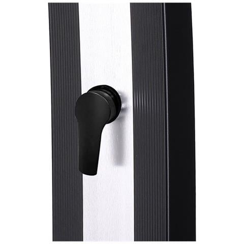 Ella Nera Inox Doccia In Alluminio Solare Da 40 L Nero Fascia Inox Dotata Di Miscelatore Grande Soffione Quadrato E Utile Rubinetto Lavapiedi - Foto 2