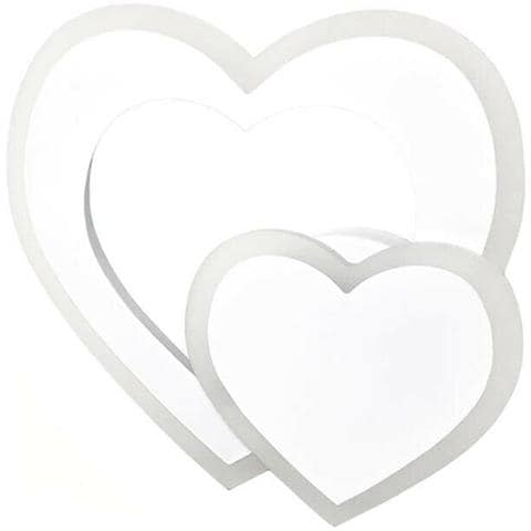 Applique A Forma Di Cuore 2 Cuori In Vetro A Parete Luce Bianca Lampada Led 12 W - Foto 2