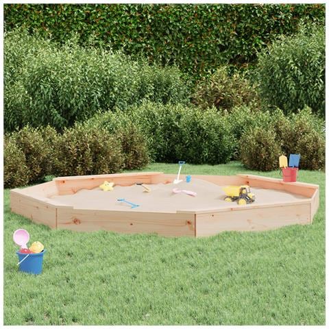 Sabbiera Con Sedute Ottagonale In Legno Massello Di Pino - Foto 1