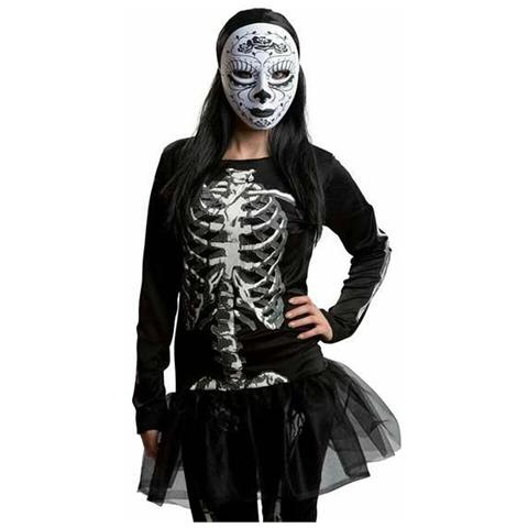 Maschera My Other Me Scheletro Bianco Nero Teschio Taglia Unica - Foto 1