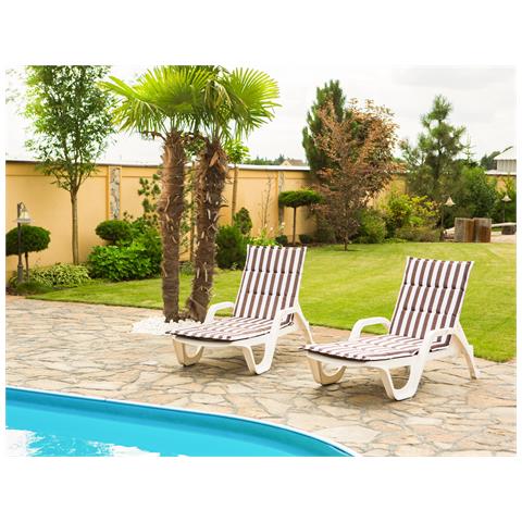 Cuscino Per Lettino Da Giardino, Facile Da Montare, Fodera Per Cuscino Per Lettino Da Giardino, Cuscino Per Sedia A Sdraio - Lunghezza 182 Cm, Larghezza 42 Cm - Marrone Con Strisce - Foto 8