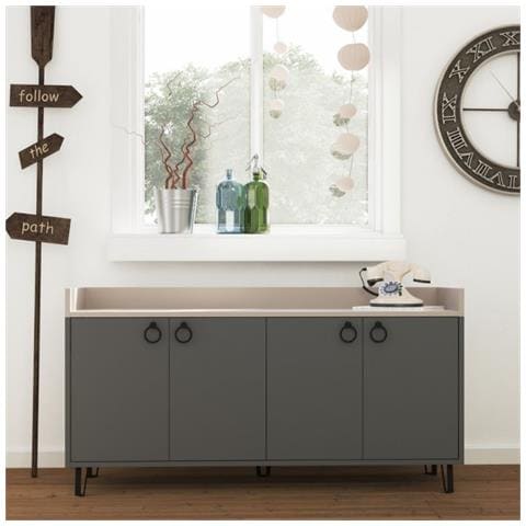 Madia Dea 4 Ante Antracite Tortora 140x36x80 H - Foto 1