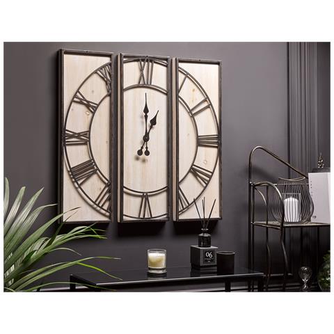 Orologio Da Parete Legno Chiaro E Nero 75 X 75 Cm Coatlan - Foto 1