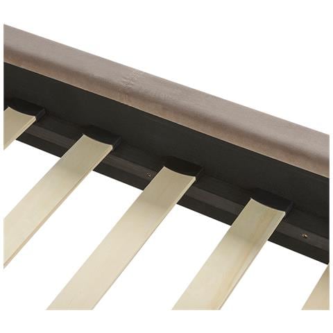 Letto Matrimoniale Velluto Tortora 140 X 200 Cm Villette - Foto 5