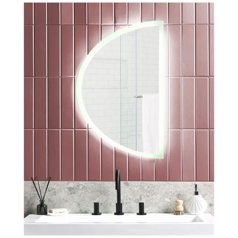 Specchio Da Bagno Con Luce Led Bezons 49 Cm 80 Cm Argento - Foto 1