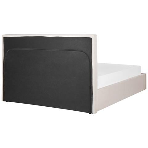 Letto Matrimoniale Contenitore Tessuto Beige 160 X 200 Cm Lorient - Foto 2