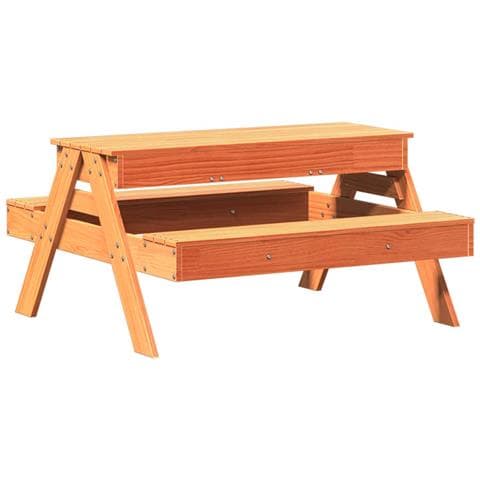Tavolo Picnic Con Sabbiera Bambini Marrone Legno Massello Pino - Foto 2