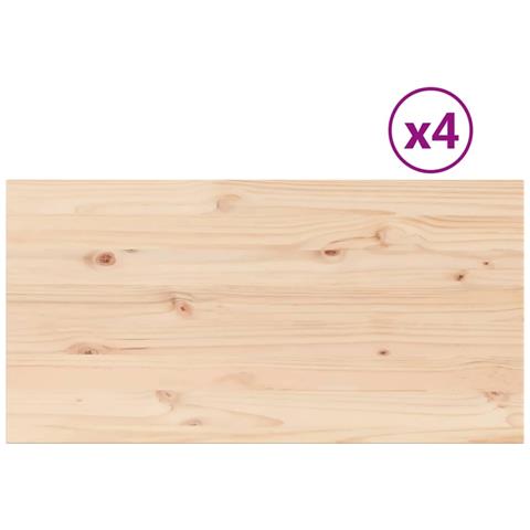 Piani Tavolo 4 Pz 100x50x1,7cm Rettangolare Legno Massello Pino - Foto 2